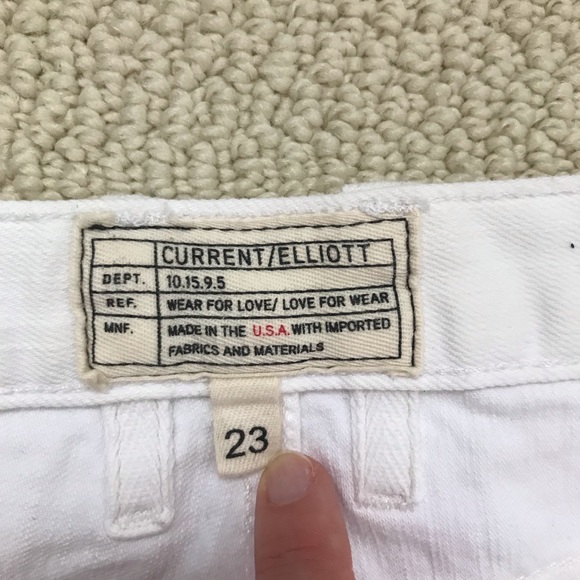 Current Elliott White Denim Shorts 23 - Picture 5 of 5